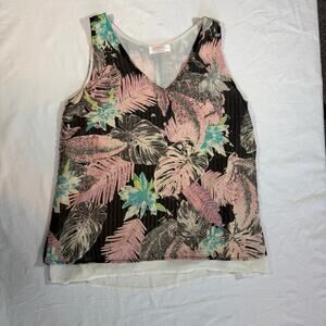 Renee C. Women’s sleeveless top. Floral. Flowy. Size S. Workwear. Tropical
